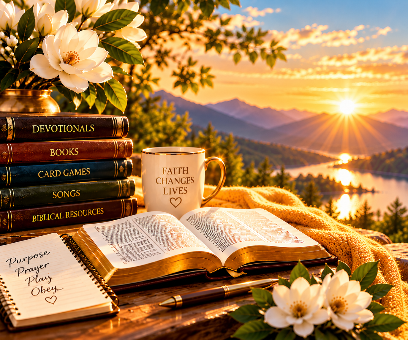 Open Bible in warm light